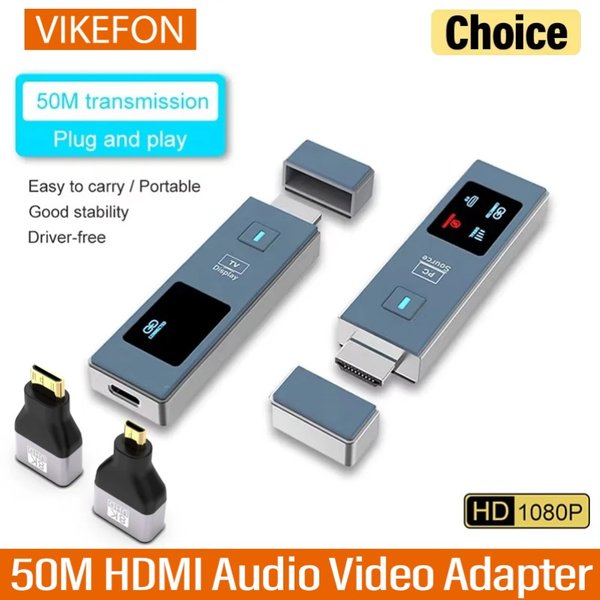 Transmetteur et récepteur audio-vidéo sans fil HDMI 50M, adaptateur d'affichage HDMI, câble d'extension, miroir d'écran pour caméra
