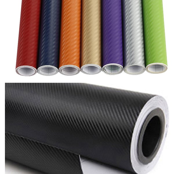 50cm Wide 3D Carbon Fiber Vinyl Film 3M Car Stickers Waterproof DIY Auto Vehicle Motorcycle Car Styling Wrap Roll Accessories