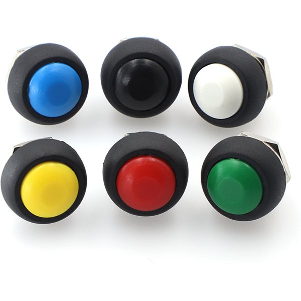 6Pcs Mini 12mm Waterproof Momentary ON/OFF Push Button Round Switch PBS-33B