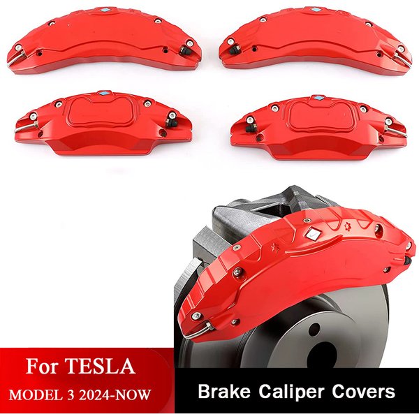 Lot de 4 caches-étriers de frein en alliage d'aluminium pour Tesla Model 3 2024 2025 2026 Highland (non compatible avec les modèles 2017-2023)