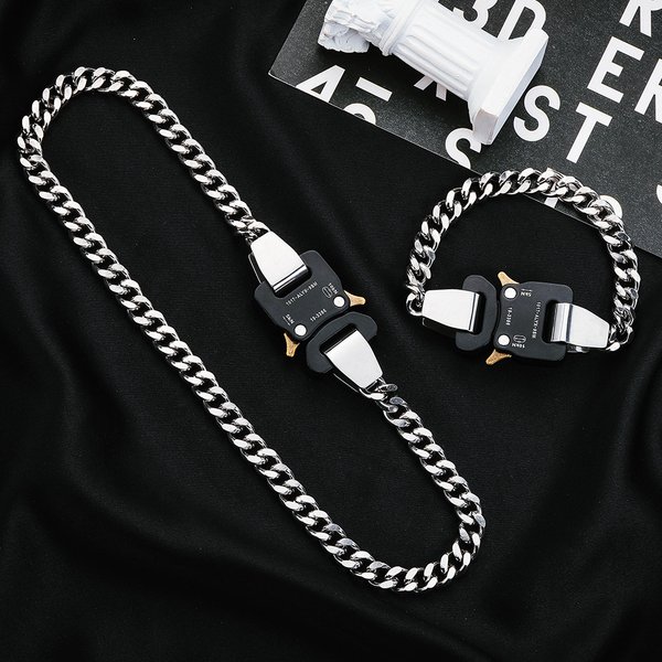 Hip-Hop funktionale Schnalle dicke Kette Metalls chloss Halskette Armband Persönlichkeit Straße Männer und Frauen Accessoires Geschenk