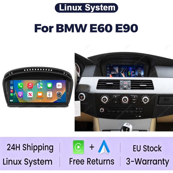Écran Linux 9.3 pouces, Carplay sans fil, Android Auto, pour BMW E60 E61 E62 E63 E90 E91 E92 E93, autoradio, lecteur multimédia, WIFI, BT, navigation GPS, affichage 1600x600