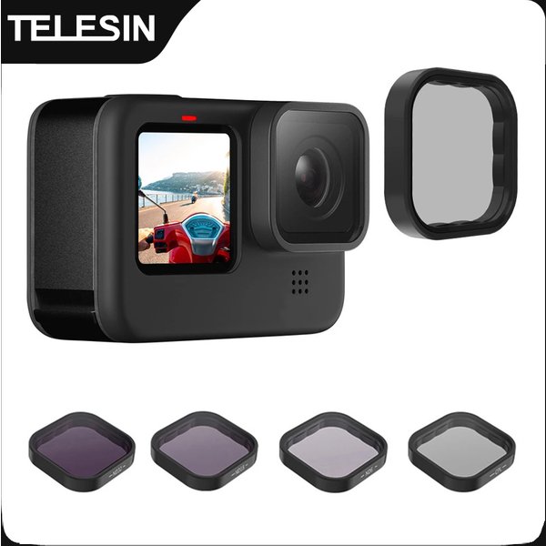 TELESIN ND8 ND16 ND32 CPL Lens Filter Set Aluminium Alloy Frame for GoPro 12 Hero 12 11 11 9 Black Action Camera ND CPL Lens