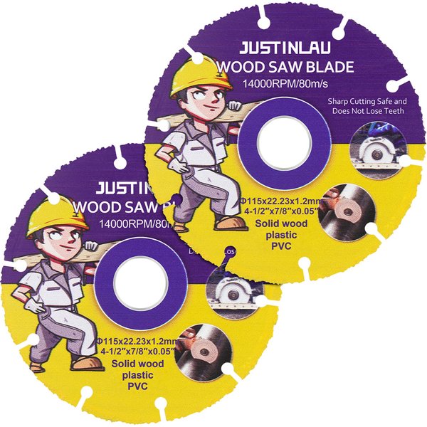 JUSTINLAU 115mm/125mm lame de scie circulaire disques de roue pour la coupe du bois disque de coupe en carbure lame de scie pour le travail du bois