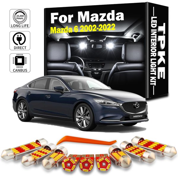 TPKE Canbus Auto Innen LED Licht Karte Dome Stamm Lampen Kit Für Mazda 6 2002-2013 2014 2015 2016 2017 2018 2019 2022 Zubehör