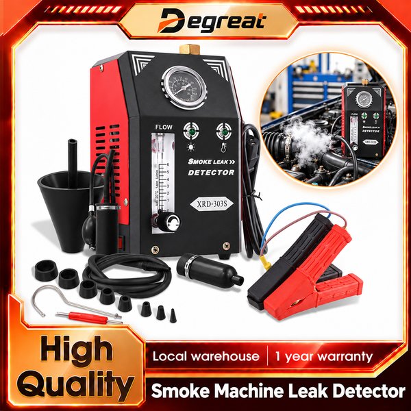Degreat EVAP Rauchmaschine Automobil-Lecksuchgerät mit Eingebauter Luftpumpe, Manometer und Durchflussmesser, Dual-Modus Rauchtester