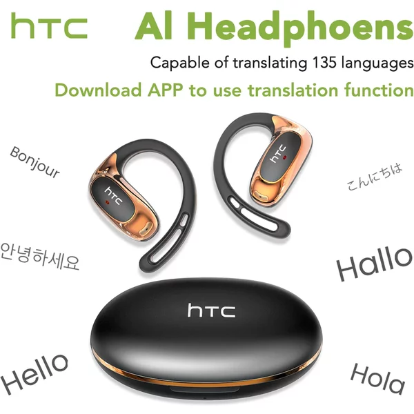 HTC NE35 Bluetooth V6.0 AI traduction écouteurs OWS Sport casque réduction du bruit appels sans fil casque longue durée HD basse
