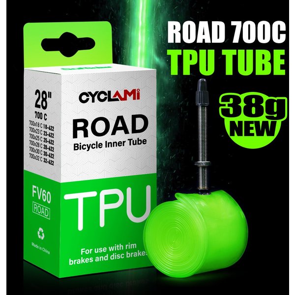 CYCLami-Chambre à Air Ultralégère pour Vélo de Route, Matériau TPU, Opathie, 60mm, 80mm, Longueur, Valve Française, Super observateur, 700C, 18, 25, 28, 32