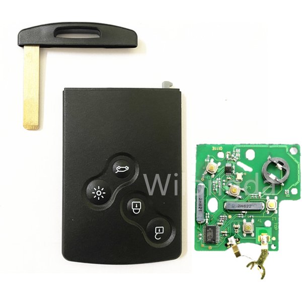 NO LOGO !4 Buttons Car Remote Key Card 433MHz PCF7952 Chip For Renault Megane III Laguna III Koleos Smart Card 2008-2011