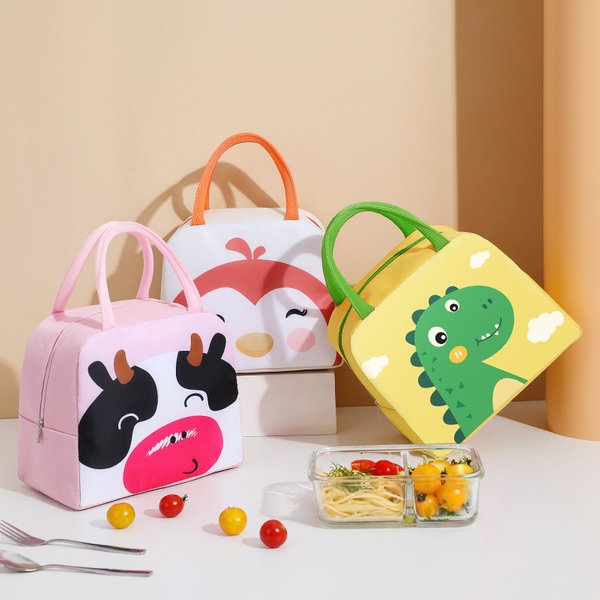 Sac à lunch de dessin animé pour enfants, isolation en aluminium, maintien de la température, boîte à lunch, sac suspendu, pique-nique en plein air, sacs de rangement des aliments, nouveau, mignon