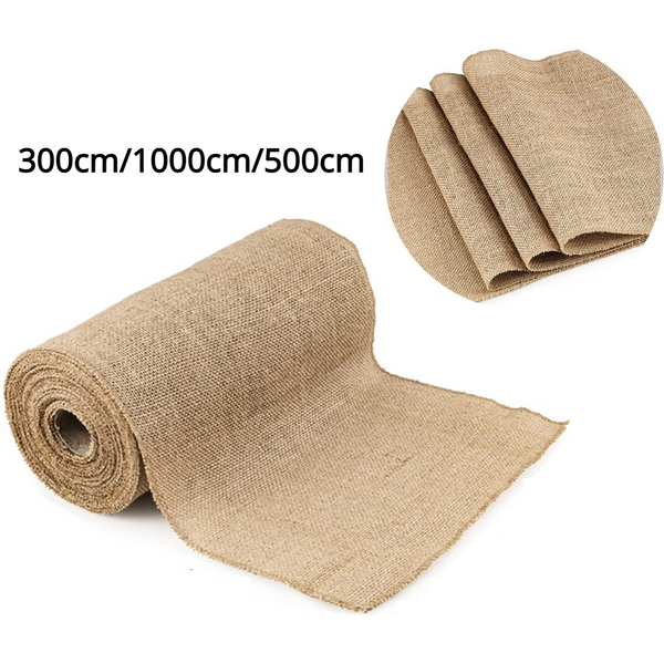 30cm Width Jute Linen Vintage Natural Table Runner Burlap Rustic Khaki Party Country Wedding Decoration Home Party Chair Decor
