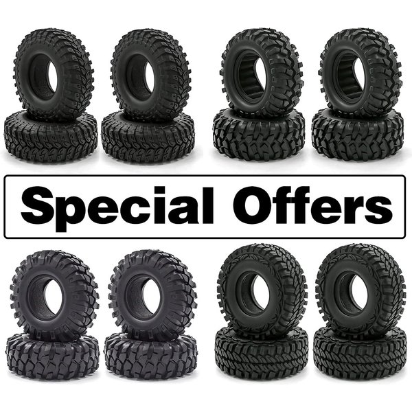 4pcs 1.9 Inch Rubber Tyre 96-108-115mm For 1/10 Rc Crawler Car Trax Trx4 Axial Scx10 Wraith Rc4wd Yikong Rgt Wrangler 1.9 Wheel