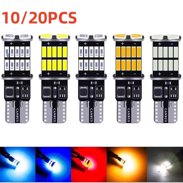 10/20PCS W5W Led Canbus T10 194 Auto Lampen Kein Fehler 26SMD Für Auto Reverse Licht Innen zubehör Lampe Schwanz 6000K IP67