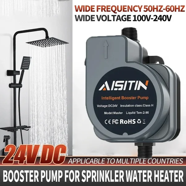 2024 New Upgraded Automatic Booster Pump 180W 24V Brushless Water Pump Home Shower Water Heater Added Water Pressure Silent Pump