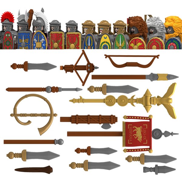 Mittelalterliche Militär-Römische Legionär-Bausteine Königliche Garde Armee Soldatenfiguren Bogenschütze Armbrustschütze Adjutant Bausteine Spielzeug