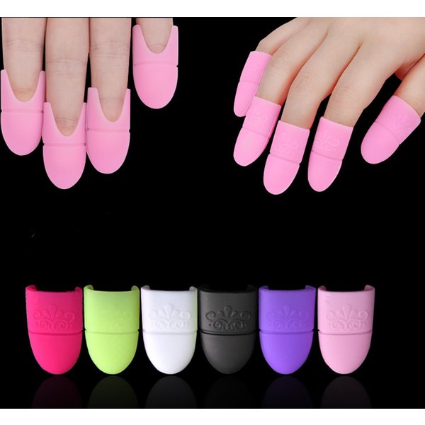 Dissolvant de vernis à ongles en silicone, capuchon de trempage, enveloppes réutilisables, caoutchouc, outils de manucure, rond, propre, polissage, gel UV, 10 pièces par sac