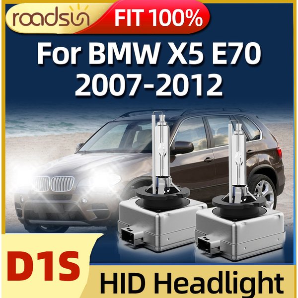 Roadsun-Éclairage de voiture D1S 6000K, ampoules de sauna automatiques, lampes super lumineuses HID SG pour BMW X5 E70 2007 2008 2009 2010 2011 2012