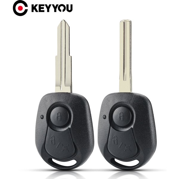 KEYYOU 10PCS For Ssangyong 2 Button Car Key Replacement Fob Cover Case For Ssangyong Actyon Kyron Rexton Uncut Blade