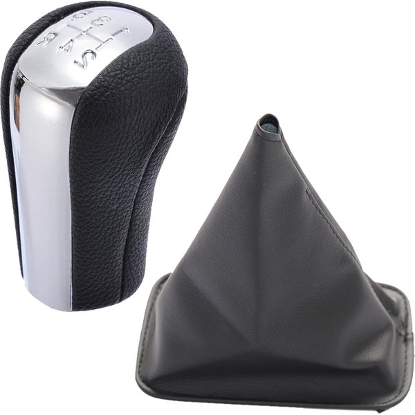 5-Gang-Schaltknauf aus Chrom und Leder mit Schaltsack für Toyota Corolla 1998-2009, Auto-Styling-Schaltknauf