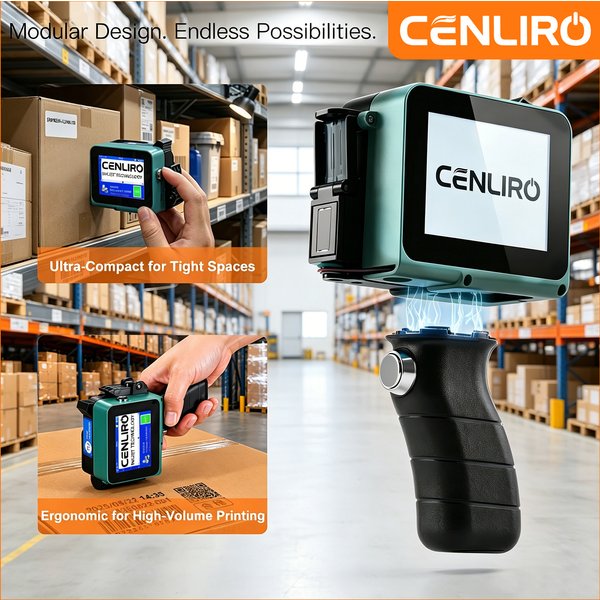 Imprimante à jet d'encre portable détachable Cenliro CL05P, imprimante TIJ mini 12,7 mm pour code QR, code-barres, date de lot, numéro, date d'expiration, logo