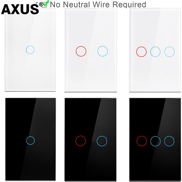 QNCX Wand-Touch-Schalter EU US Standard Lichtschalter LED Kristallglasscheibe AC100-240V Sensorschalter 1/2/3 Gang Interruttore