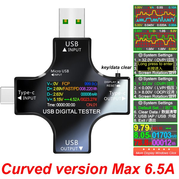Testeur USB TFT couleur Bluetooth type-c PD voltmètre numérique compteur de courant ampèremètre tension testeur de courant Usb mesure