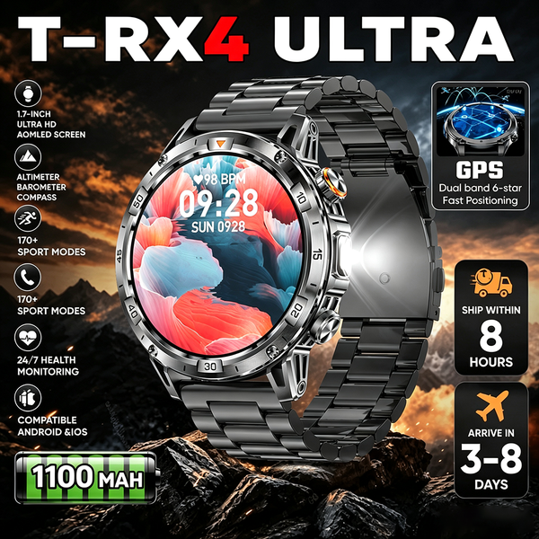 Nowy smartwatch sportowy T-RX4 Ultra Outdoor z ekranem AMOLED, GPS, kompasem, wysokościomierzem, barometrem, wodoodporny, dla mężczyzn i kobiet Ht22