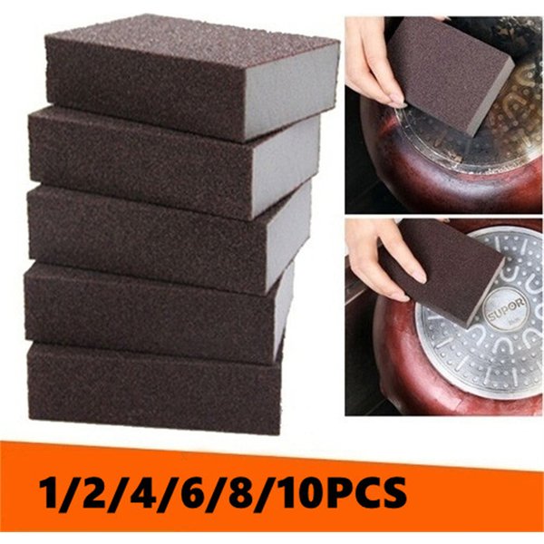 Gomme éponge magique en carborundum, 2/4/6/8/10 pièces, brosse de nettoyage pour enlever la rouille, détartrage, frottement propre pour table de cuisson, Pot, éponge de cuisine