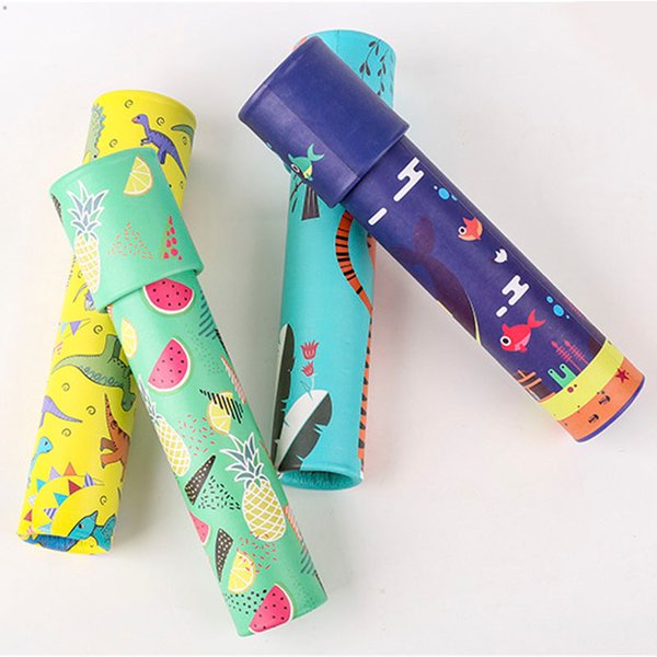 1PCS Rotation Kaleidoskop Cartoon Papier Magie Veränderte Nicht Einstellbare Farbige Welt Spielzeug Für Kinder Klassische Pädagogisches Spielzeug