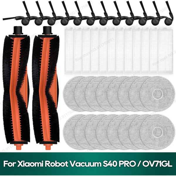 Compatible pour aspirateur Robot Xiaomi S40 PRO / OV71GL, accessoires, brosse principale, filtre, tissu de vadrouille, pièces de rechange