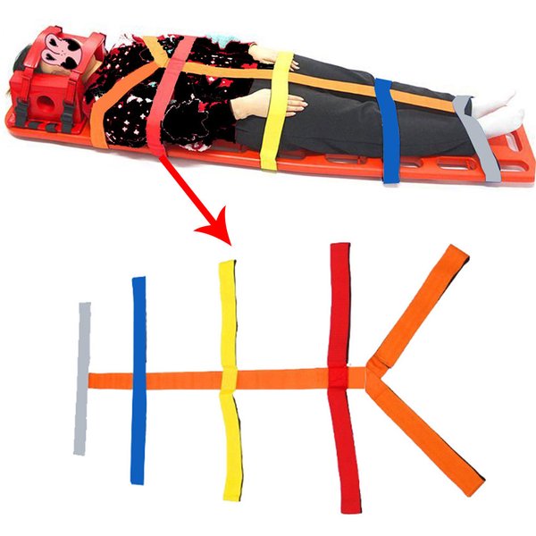 Sangle de civière d'ambulance, ceinture de planche de colonne vertébrale, sangle de sauvetage pour patients, retenue de sécurité, immobilisation, Fixation de la colonne vertébrale pour planche de