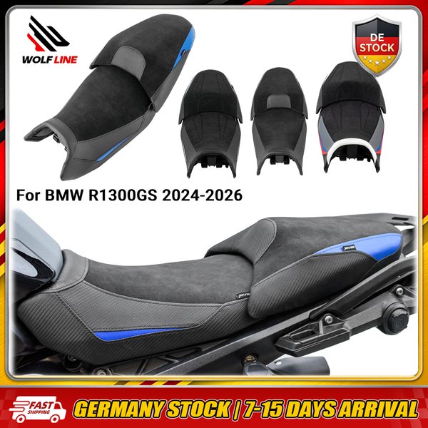 WOLFLINE Sitzkissen für BMW R1300GS 2024-2026 Fahrer- & Beifahrer-Komfortpolster für Wochenendfahrten auf der Autobahn & Tägliche Stadtfahrten