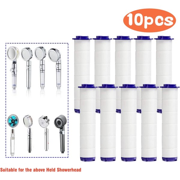 10Pcs Shower Head Replacement PP Cotton Filter Cartridge Hard Water Purification Bathroom Accessory Hand Held Bath Sprayer