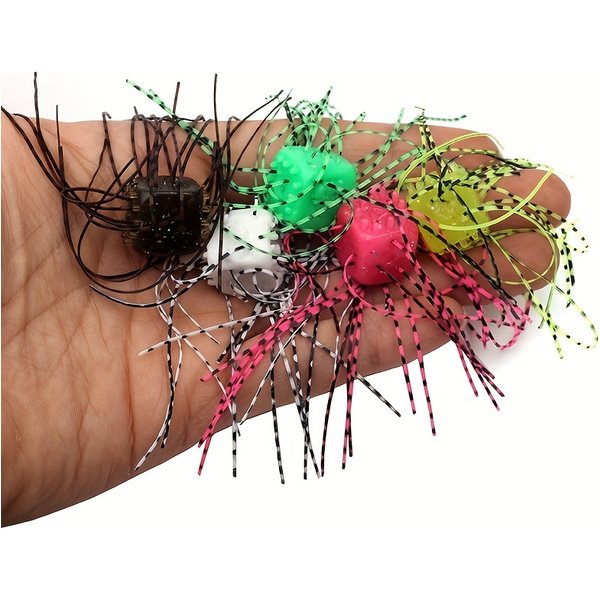5 teile/los Handgemachte Weiche Angeln Köder Set - Würfel Gummi Bass Köder für Outdoor Tackle
