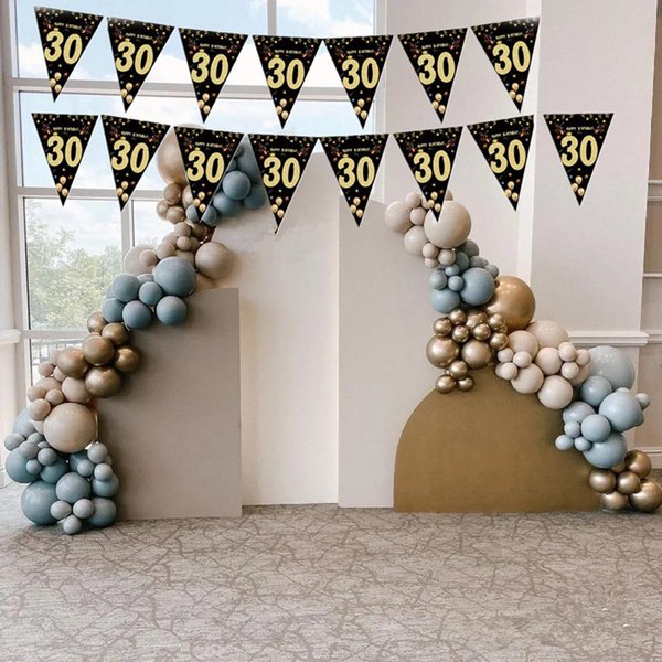 Banderole en papier Happy Birthday, 18, 21, 30, 40, 50, 60 ans, décorations de fête d'anniversaire, drapeaux d'anniversaire pour adultes, 1 pièce
