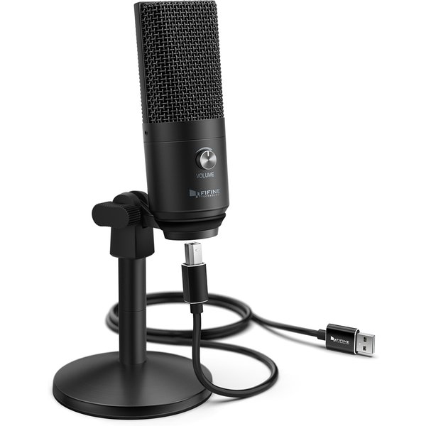 Mikrofon USB FIFINE do Mac/PC Windows, mikrofon wokalny do zastosowań wielofunkcyjnych, optymalizowany do nagrywania, podkładek głosowych, do wideo i Skype-K670B