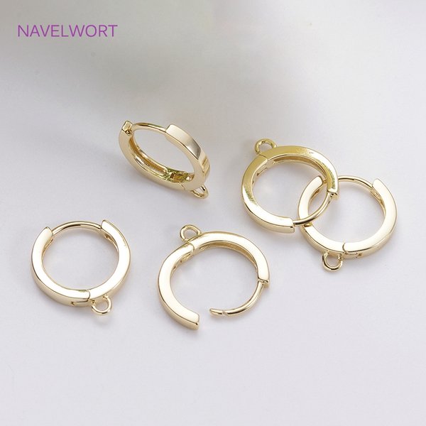 Fermoirs de boucles d'oreilles ronds plaqués or 14K, résultats de Base, fermoir pour boucles d'oreilles, accessoires de fabrication de bijoux à faire soi-même, vente en gros