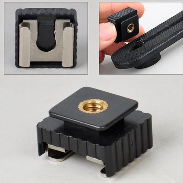 1pcs SC-6 SC6 Cold Hot Shoe Adapter Standard Mount Hotshoe to 1/4 Thread For Flash Speedlite Tripod Photo Studio Accessories