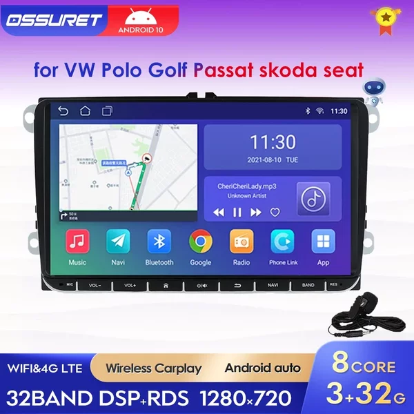 Autoradio Android für VW Volkswagen Golf 5 6 Polo Passat B6 cc Golf Tiguan Amarok Scirocco Sharan Jetta Carplay Audio GPS-Player