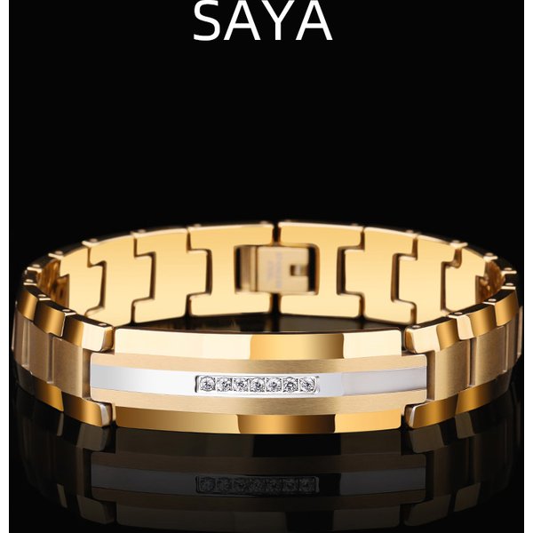 Saya Schmuck Mode Herren Wolfram karbid Armband Gold und Silber zweifarbig Unisex Handgelenk Hands chmuck Geschenk