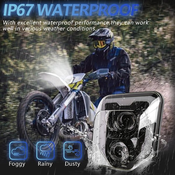 E24 LED-Motorradscheinwerfer für Husqvarna TE FE TC FC TX 125 250 300 350 450 501 701 250i 300i Enduro DRL Hi/Low Motocross-Lampe