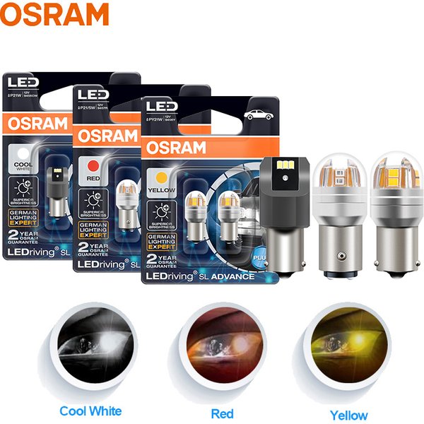 OSRAM Upgrade LED-Signalleuchte S25 P21W PY21W P21/5W LEDriving SL Advance 1156 1157 LED Auto Nebelscheinwerfer Bremsposition Bremsleuchte 2X
