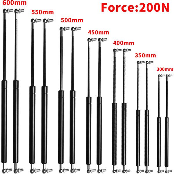 2 Stück 300 400 600mm 200N Universal-Hebehilfen für Motorhaube und Heckklappe, Gasdruckfedern