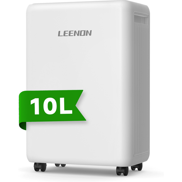 LEENON 10L/Tag Luftentfeuchter – Großes Fassungsvermögen, Ultra Leise, Kindersicherung, Doppelablauf, Schnelltrocknung für Wohnung, Schlafzimmer, Bad, Babyzimmer