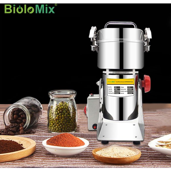 BioloMix 700g Körner Gewürze Kräuter Getreide Kaffee Trockenfutter Mühle Mahlmaschine
