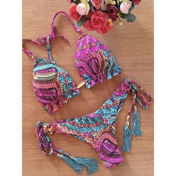 2022 Sexy Bikini Maillot De Bain Imprimé Floral String Bikini Ensemble Push Up Maillot De Bain Bikinis Femmes Biquini Plage Maillot de bain Femmes
