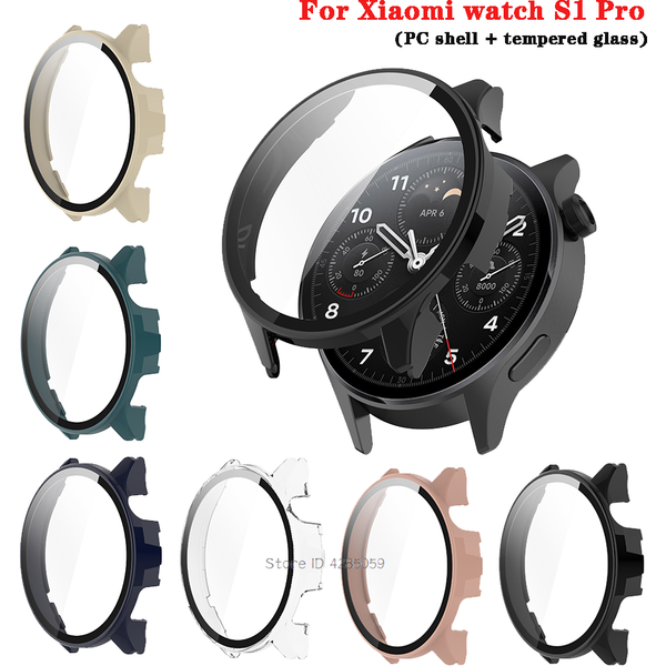 Étui de protection en verre pour Xiaomi Watch S1 Pro, housse de protection rigide pour montre intelligente Mi Watch S1, accessoires pare-chocs