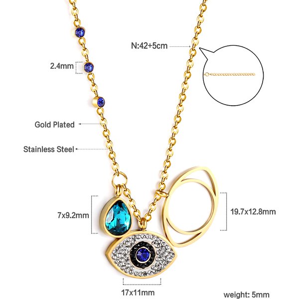 Colliers avec pendentif mauvais œil pour femmes et filles, tendance, chaîne plaquée or, ras du cou, bijoux, cadeaux d'anniversaire, livraison gratuite