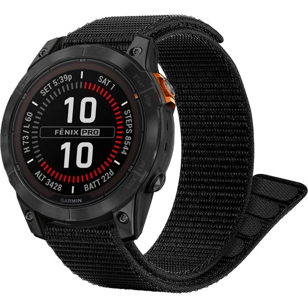 Bracelet en Nylon à boucle à crochet 22mm 26mm, pour Garmin Fenix 7 7X 6X Pro/Epix Pro Gen 2 47mm 51mm/Enduro/TACTIX/Forerunner 965 955