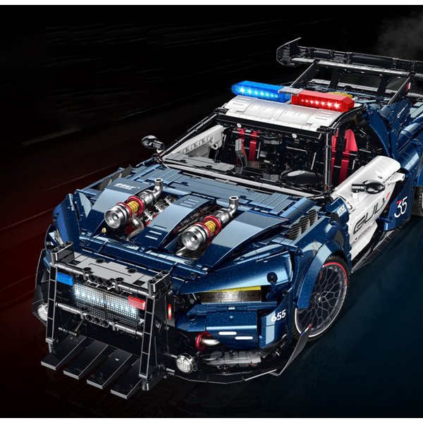 3975 Teile 1:8 Technischer Polizei-Supersportwagen Baukasten 10655 RC Sportwagen Polizeifahrzeug Modell Bausteine Ideen-Spielzeug für Erwachsene Geschenke